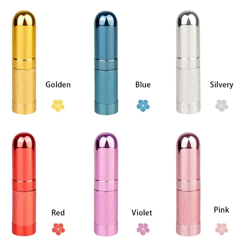 6ml Bullet Bulk Perfume Bottle Spray Aluminum Tube Empty Bottle Cosmetic Portable Small Bottle Glass Liner