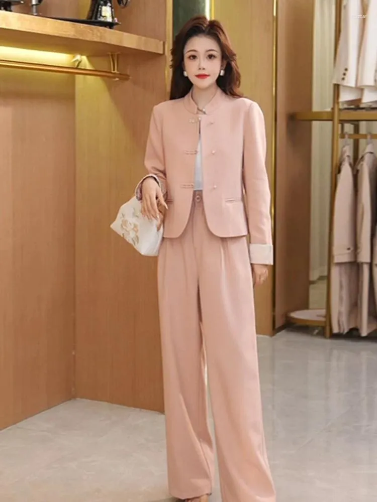 Women's Two Piece Pants Insozkdg Women Office Ladies Suits Solid Single Breasted Slim Blazer High Waisted 2 Sets