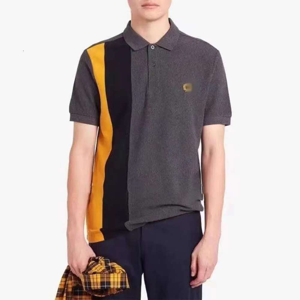Fred Polo Perry Men Designer T-shirt Top Quality Luxury Fashion Polos Summer New Mens Color Blocked Vertical Comfortable Stripe Short Sleeved T-shirt Business Polo