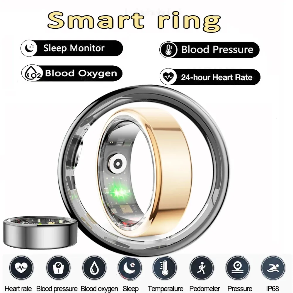 Smart Ring Multifunctionele gezondheid Men Hartslag Detectie Waterdicht voor Apple Android Womensleep Fitness 240423