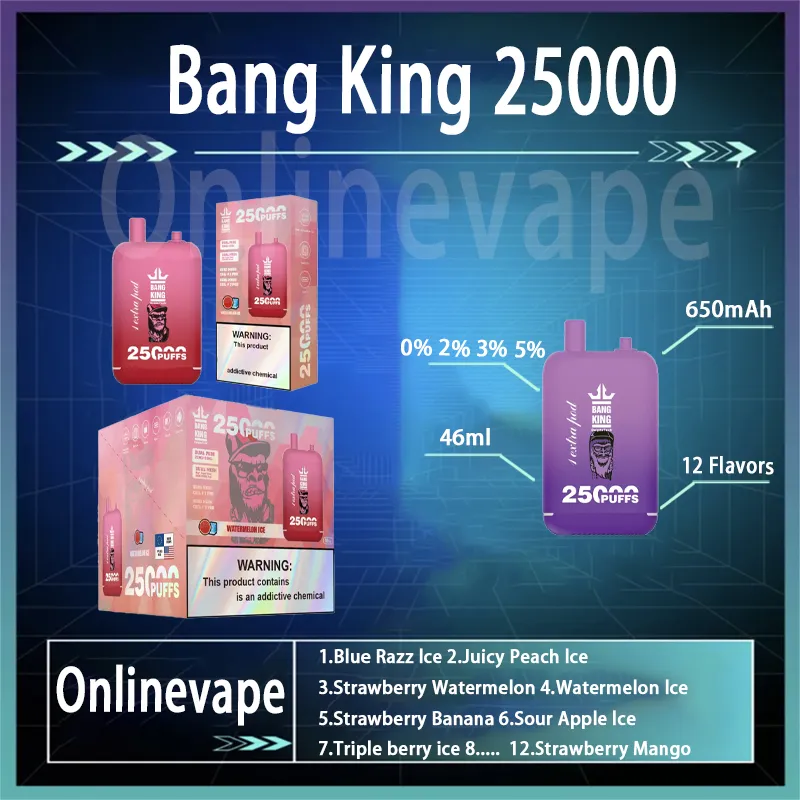 Best seller Bang King 25000 GUF GUSH Coil E-Liquid 23+23 ml Type-C 12 Flavoer 25k Sfule Penna vapo