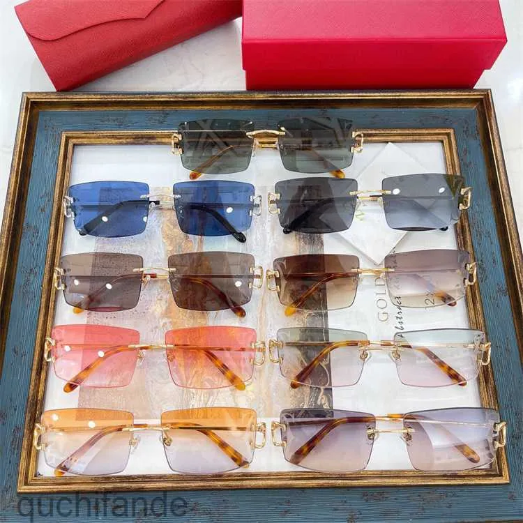 Top -Level Original Cartere Designer Sonnenbrille 22 Arten von personalisierten randlosen getönten Sonnenbrillen Chaoins Netz