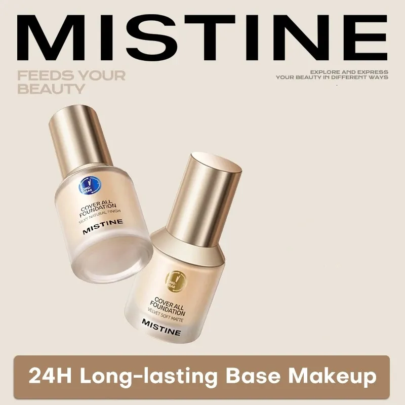 Mistine Golden Blue Silver White Oil Control long-lasting Liquid Foundation Base Makeup 30g 24 hour long-lasting Cosmetics 240410