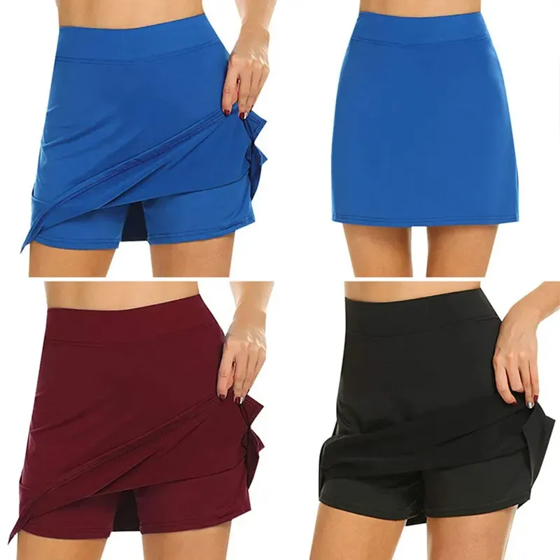 Pragi S-4xl Jirt dames grande taille haute taille slim minceur court shorts A-line tennis sportives 240420