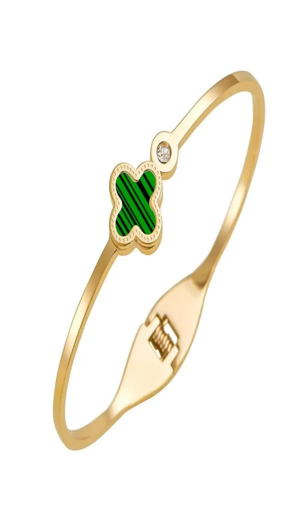 Designer Bracelets de trèfle à quatre feuilles Bangle Titanium Steel 18k Gold Cuff Louture Love Charm Diamond Inspirational Bijoux pour les femmes 3323569