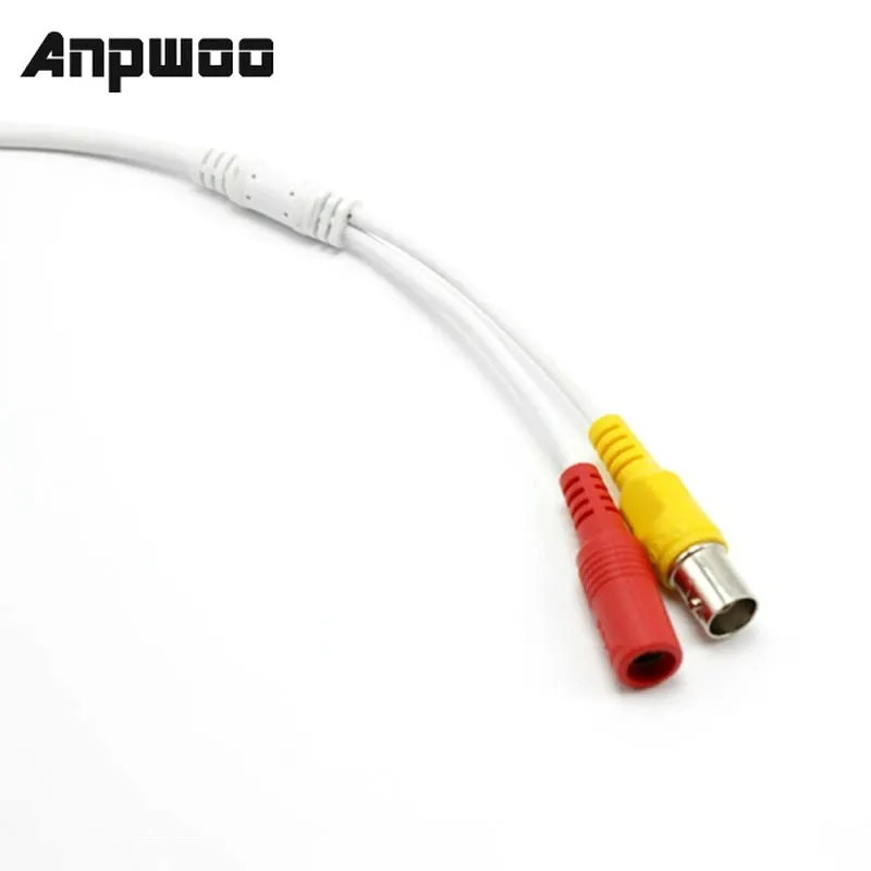 ANPWOO 60 cm Power Video Cable Power Lead Pigtail för analog CCTV -kamera PCB -kort Kvinna BNC 12V DC -anslutning Strippad tråd