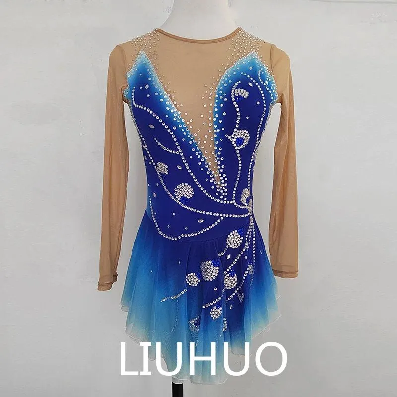 Stage Wear LIUHUO Figure Skating Performance Clothing Customized Grading Children's Blue Gradient