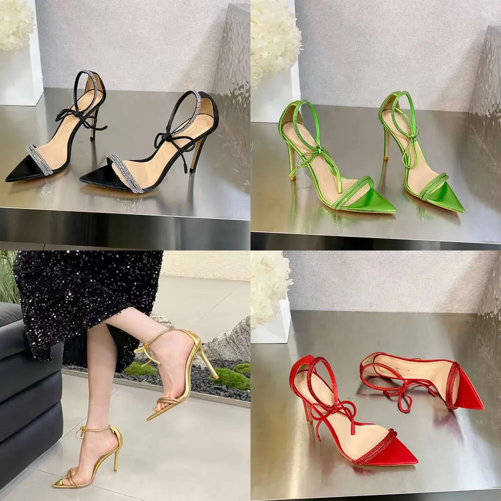 Rossi Gianvito Women High Heel Sandals Combinazione Cintura Festa Cintura Fine Combinazione vera Scarpe Designer in pelle Crystal Decorative Party Shoe Original Quality