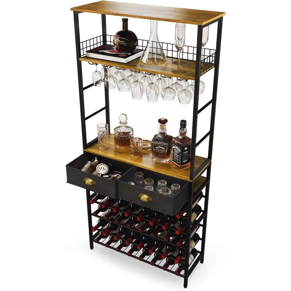 Modern Alcohol Rack DHgate.com:Modern Wine Rack with Glass Holder and Liquor Cabinet, 2 ...