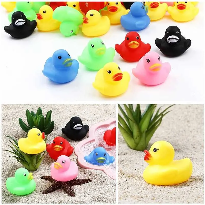 Baby Bad Spielzeug 20/10pcs Baby Bad Spielzeug süße kleine, quietschende Gummi -Enten mit Squeeze Sound Float Enten Babyparty Wasserspielzeug für Kinder