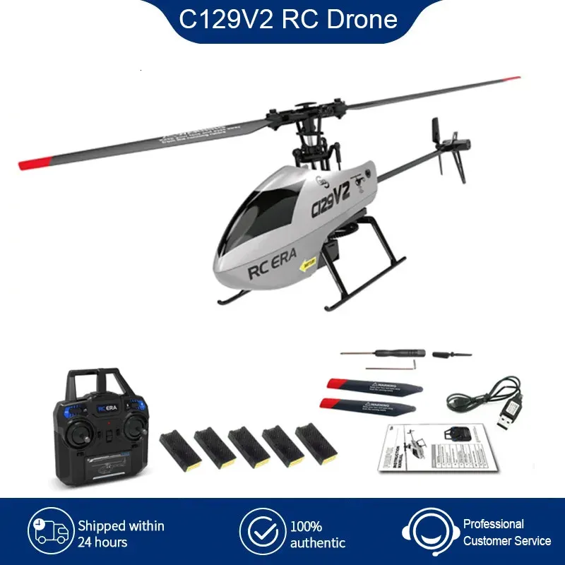 C129V2 RC Helikopter 2.4GHz 6 Eksenli Gyroscope Pro Helicopters Boil Paket İhtiyaç Olmayan Uzak Uçak RC Uçak Oyuncak 240426