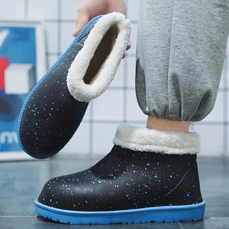 Buty swobodne unisex zimowe buty deszczowe ciepłe śnieg bez poślizgu mężczyźni lekkie wodoodporne roboty man kostki botki