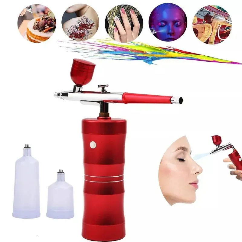 Syre Injector Mini Air Compressor Kit Airbrush Paint Airbrush Spray Gun For Nail Art Tattoo Craft Cake Hydrating Sprayer 240419