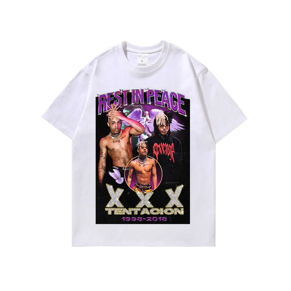 ラップシンガーxxx触手印刷洗浄されたTシャツメンズハーフスリーブトップTシャツ