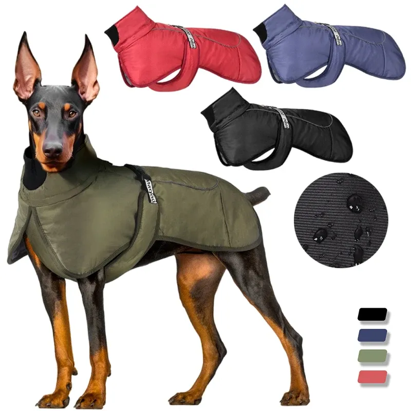 Vestes grandes vêtements pour chiens étanche épaississent les vêtements de chien de chien chaud chaud