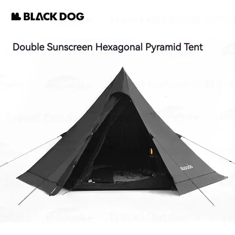 Gonna Blackdog Black Pyramid Tent con neve PU3000mm Outdoor 4 sedi in campeggio 150d Oxford Cloth Sunlen 240422