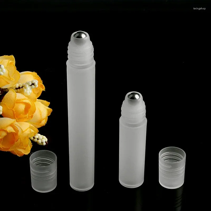 Lagringsflaskor Sdotter 5 ml/10 ml tom parfymrullrulle kulflaska på plastrostfritt stål vätskor oljebehållare påfyllningsbar hållbar