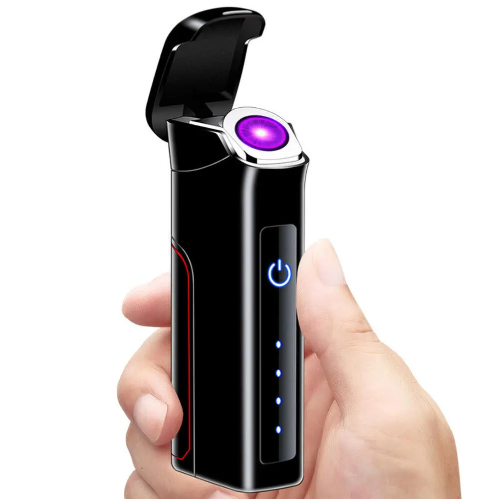 Indicateur de batterie en gros de nouveauté rotation arc à arc électrique, allume-cigarette rechargeable, nouveaux briquets multifonctionnement pour fumer