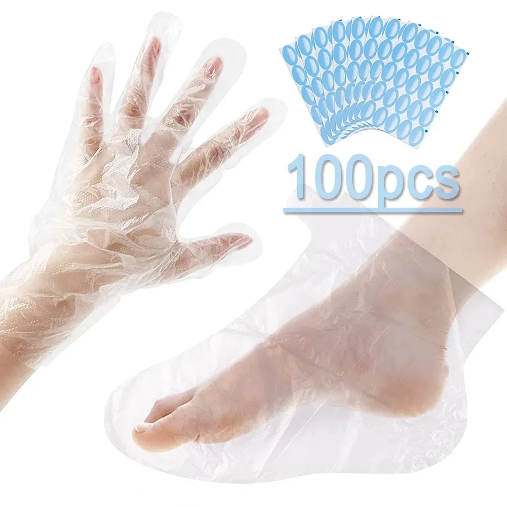 Outil 100pcs Transprent Sac à pied à main jetable Detox Spa Couvre la pédicure Empêcher l'infection Enlever les pieds omniprésents Gants de la main