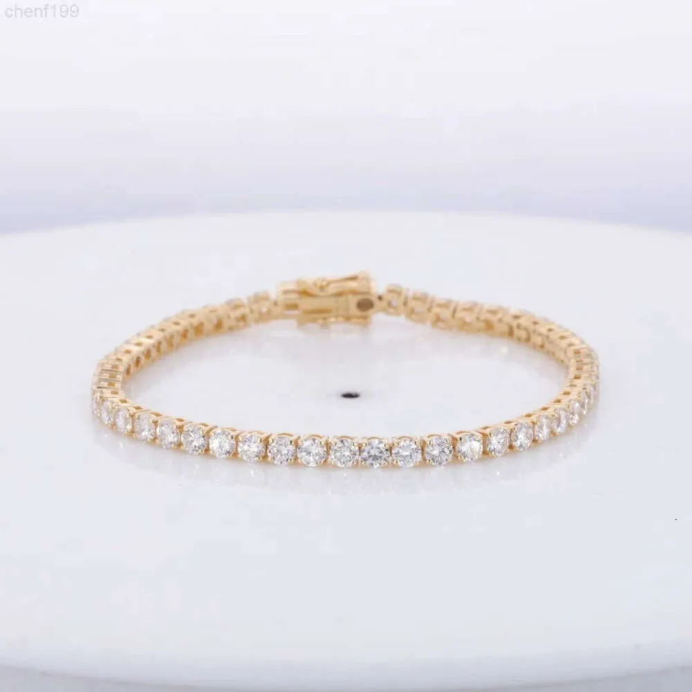 Dostosowanie GIA IGI Certyfikowane 18K Solid Gold Lab Grown Diamond Link Łańcuch tenisowy Bransoletka Kobiet Kobiet Biżuteria