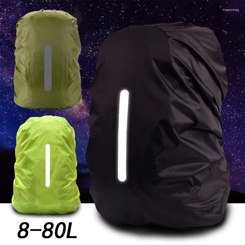 Raincoats 8-80L Sac à dos Couverture de pluie Camping Randonnée Night Walking Safety Reflective Sparpof à école imperméable imperméable