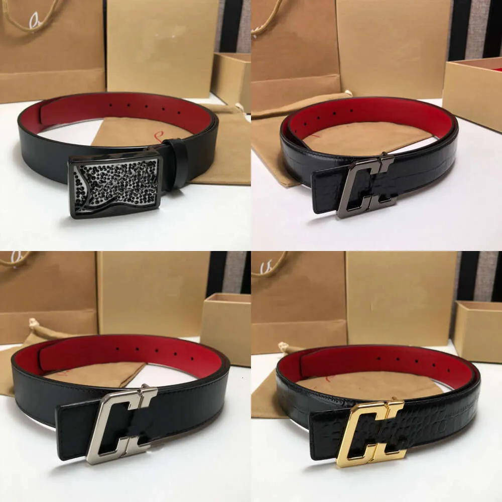 Botteur de créateur ceinture Nouveau fond rouge brillant pour hommes Vêtements pour femmes accessoires Big Buckle High Quality 3A + Largeur de cuir authentique 3,5 cm 306 S S Qualité d'origine