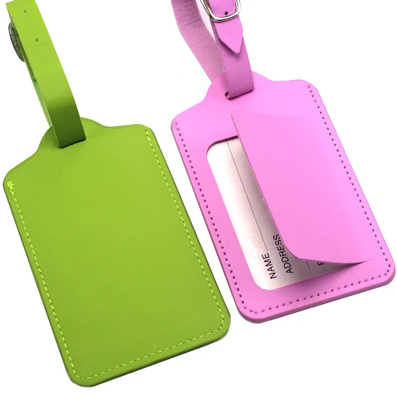 Aircraft Luggage Tag Boarding Pass Pu Fashion Trendy Creative Solid Color Leather Luggage Tag