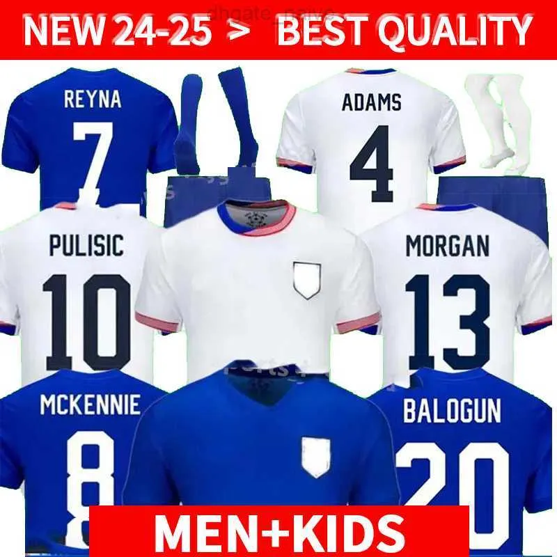 USAS Soccer Jerseys 2024 2025 COPA America USWNT Woman Kids Kit USMNT 24/25 Home Away Football Shirts Men Player Versión 2024 Pulisic Smith Morgan Balogun Plus