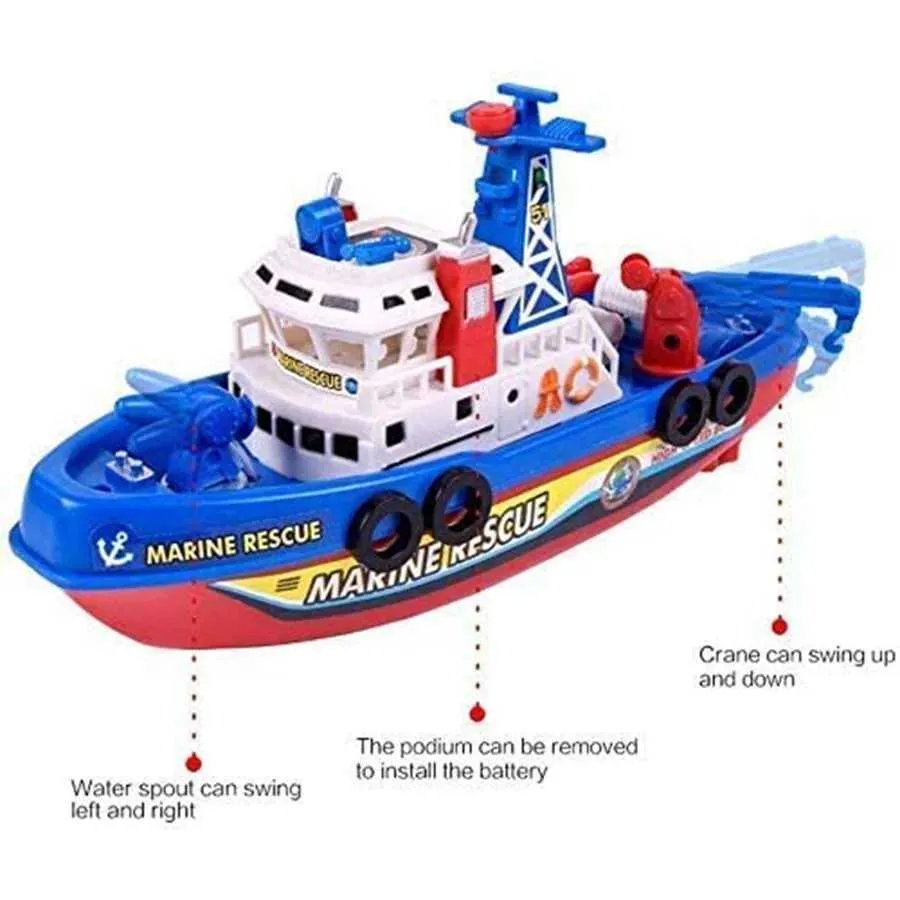 Baby Bath Toys Spray Water Swim Pool Electric Boat Bathing Toys For Kids Rescue Model Fireboat With Light Music Led Toys For Baby