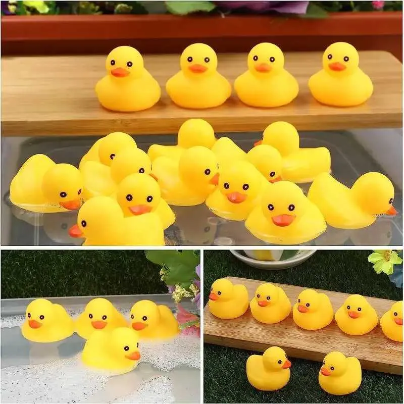 Toys de bain pour bébé en caoutchouc toys de bain de canard en caoutchouc jaune mini canards flottant canard baby baignier jouet douche faveurs cadeaux pour les tout-petits