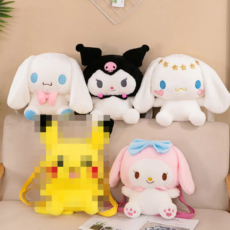 Nuovo cartone animato tre.Zaino ou kuromi kuromi leti peluche zaino creativo grande cane auricolare grande