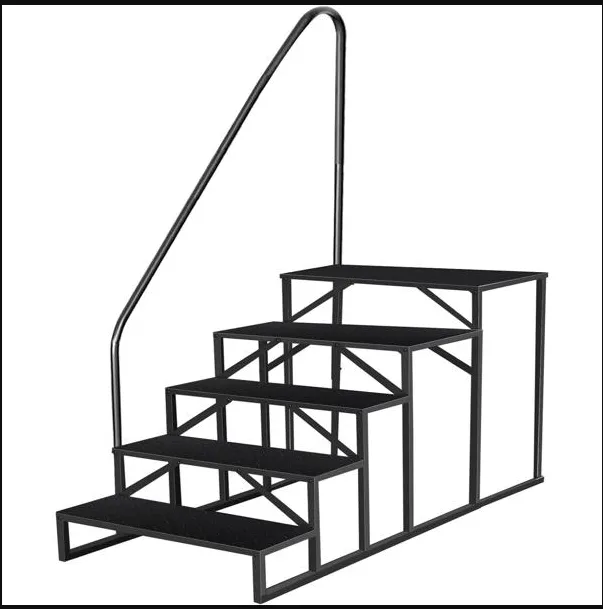 5ステップはしご手すりのある段階、地面の上にプールのはしご、660 lb荷重容量RVステップアンチスリップパネルを備えた手順、到達して高くなるためのモバイルホームステア