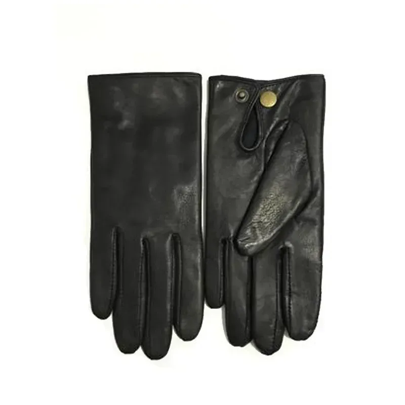 冬の手袋の男性女性本物の革の手袋タッチスクリーン黒い本物のシープスキンベルベットライニング暖かいドライビンググローブ新しい新しい