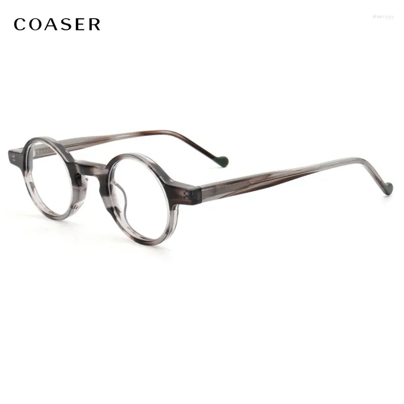 Солнцезащитные очки рамки Coaser мини -ацетатный круглый
