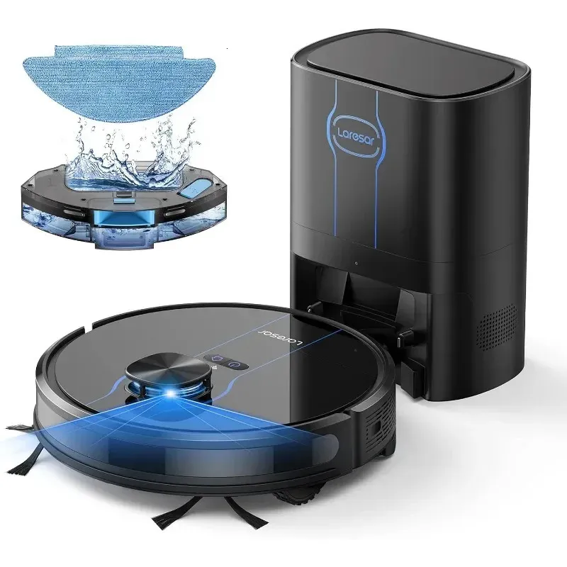 Laresar 3-in-1 Robot Vacuum and Mop: Smart Mapping, Self-Emptying,  Alexa-Compatible Robotic Cleaner for Home Cleaning