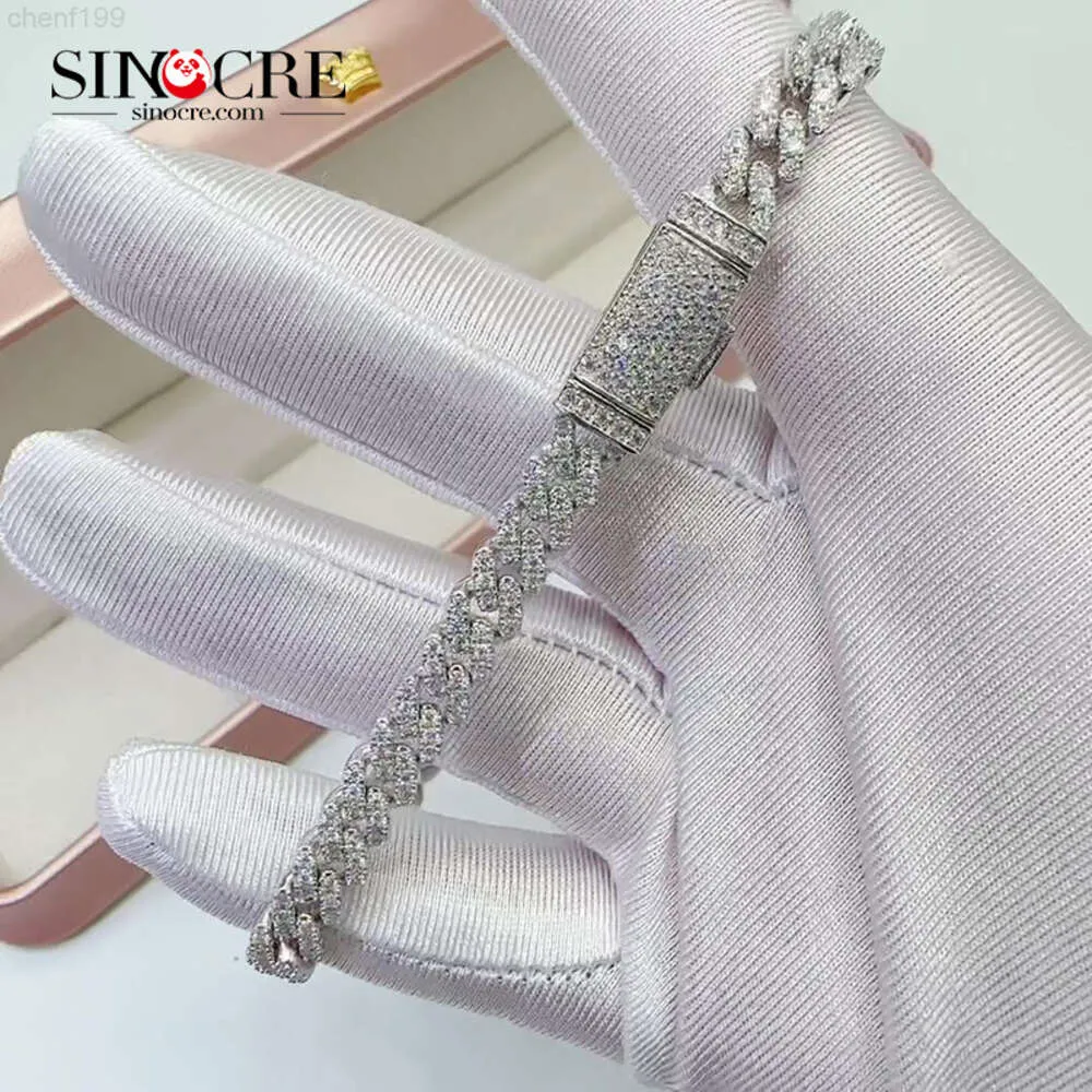 Claw Impostazione più venduta VVS Moissanite Cuban Bracciale Diamond Link Chain Hiphop