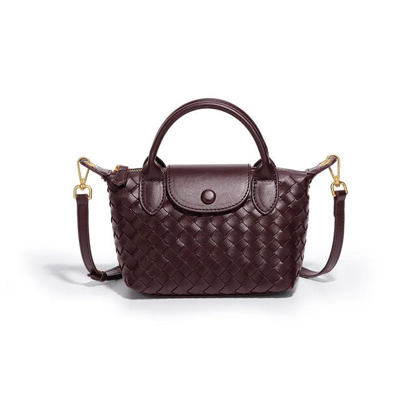 New Hand-woven Bag Fashion Dumpling Handbag High-end Dragon Xiang Bag Texture Trendy Shoulder Crossbody Bag