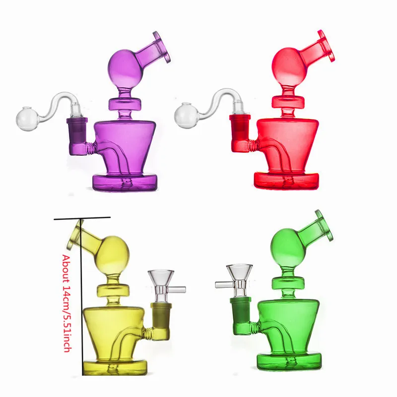 Groothandel Mini 5.51inch 14 mm Vrouw goedkope waterpijpen Glasolie Bong Bong Proteerbaar Mix kleurrijk water Dab Rig Pijp roken Tabak Bongs Pipe