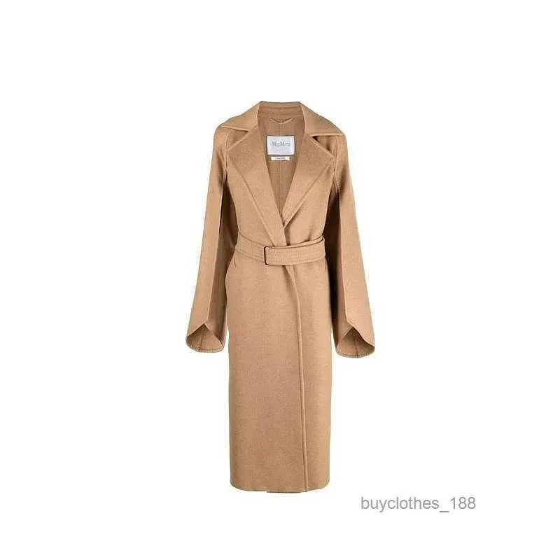 Wool Parkas Coat Cashmere Coat Designer Women's Designer Coat Over -Coat Max Mara Classic Polo Camel Coat