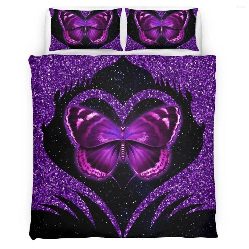 Bedding Sets Butterfly Set 3pcs Quilt Cover Pillowcase Cartoon Luxury For Children And Adults Drop