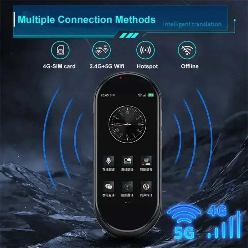 A10 Voice Translator 41Inch Chat GPT Multilanguage 4G SIM Intelligent RealTime Translation Device för Global Travel Learner 240424