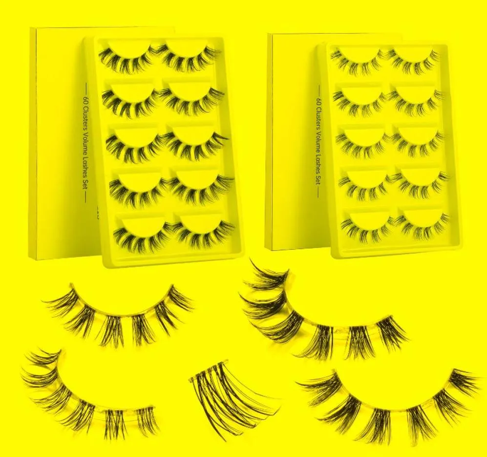 Falska ögonfransar kluster DIY Individuella naturliga volymsegment fransar 3D Effekt lim bundet bandförlängning Toolsfalse6091027