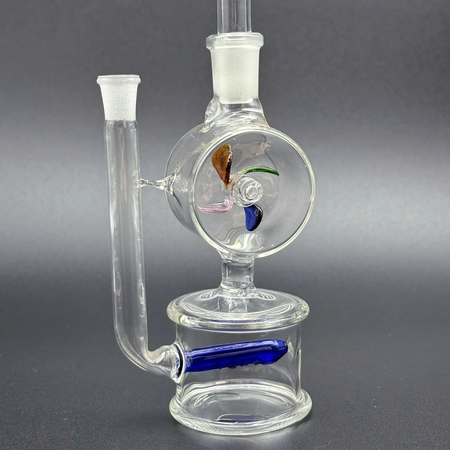 Mini Glass Bong Windmill Spin Oil Burner Bubbler Filter Perc Water Pipes Dab Rig Pyrex Heady Smoking Hosah