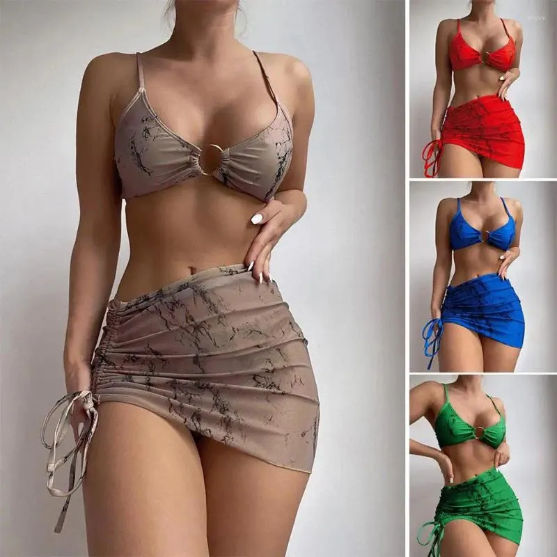 Swimwear para mujeres 3pcs/set Sexy bikini set honda sujetador acolchado bañeras laterales