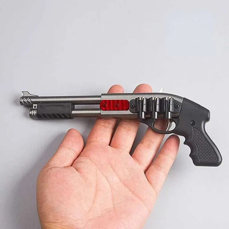 Pistolet toys mini petit pulvérisateur 8 éclatement en alliage élastique élastique jouet pistolet pistolet modèle ornements jouet pistolet pour garçons chrismas cadeau t240429