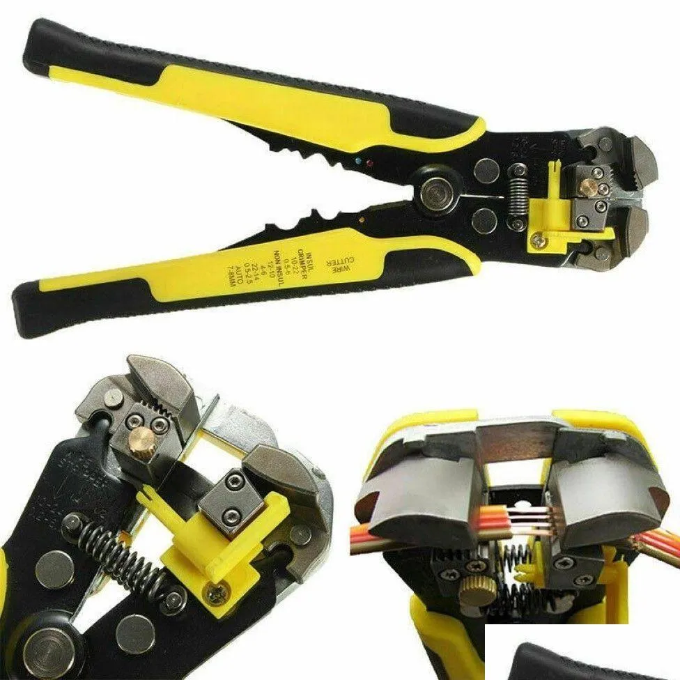 Andra byggnadsartiklar Professionella Matic Wire Striper Cutter Stripper Crimper -tång 5 i 1Mtifunktionell skjuvkrimval3600 Drop DHJSK