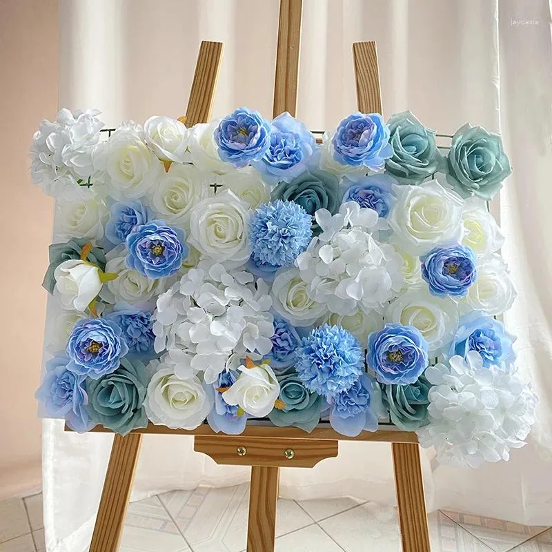 Decorative Flowers 40x60 Artificial Flower Wall Panel Silk Rose Backdrop For Wedding Decoration Home Party Backdrops Baby Shower