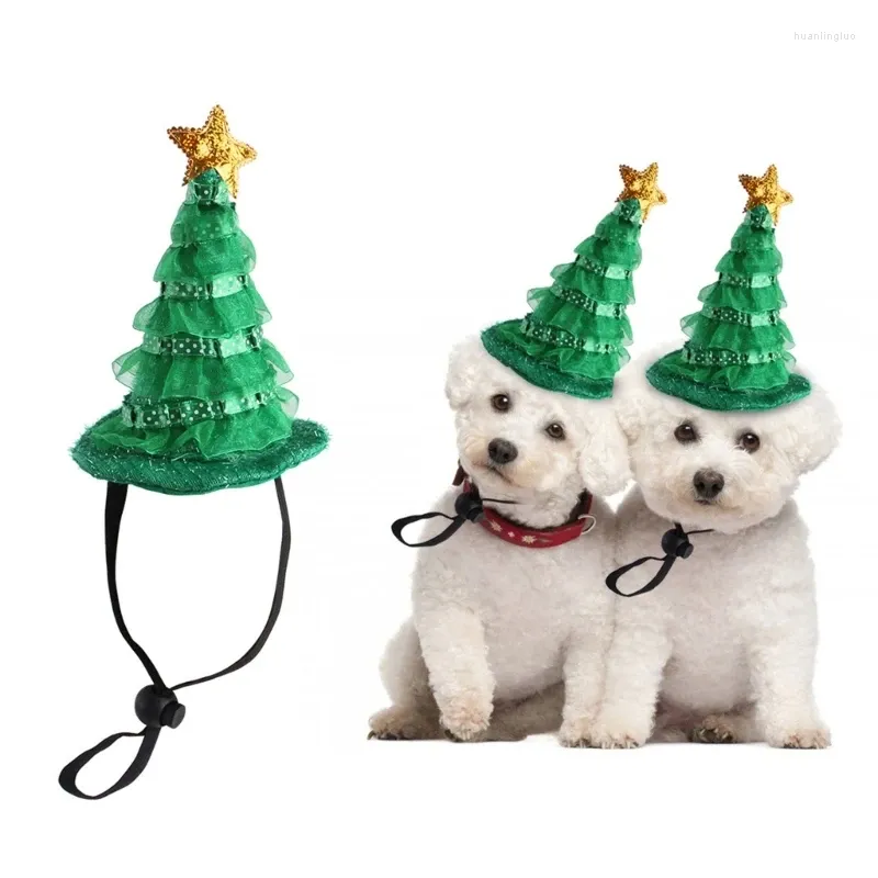 Vestuário de cachorro universalmente chapéu gato fantasia fantasia de árvore de natal verde forma engraçada para festa de festival