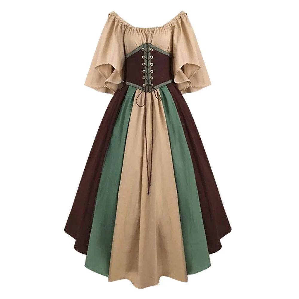 Women's Mid-Century Vintage Renaissance Corset Plus Size Dresses 5XL WDEC-022