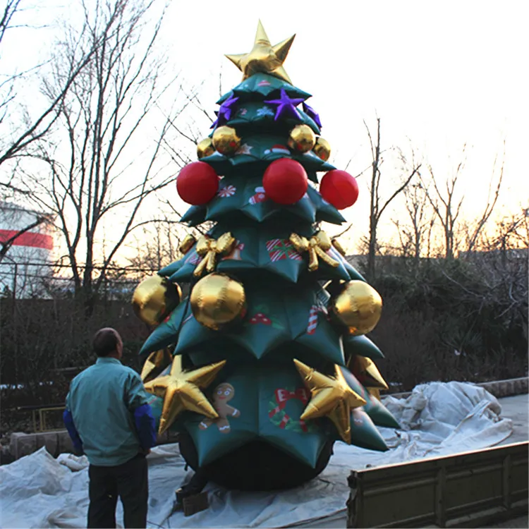 Toptan 13ft yüksekliğinde açık Noel şişme ağaç Hediye ve Yıldız Şeker Noel Sahnesi Etkinlik Dekorasyonu